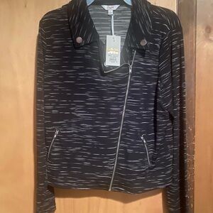 Black and White Striped Women's Jacket